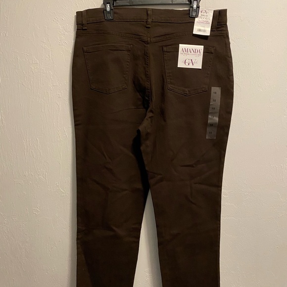 Gloria Vanderbilt Amanda Coffee Roast Slimming Jeans Size 18 Brand New - Picture 2 of 3